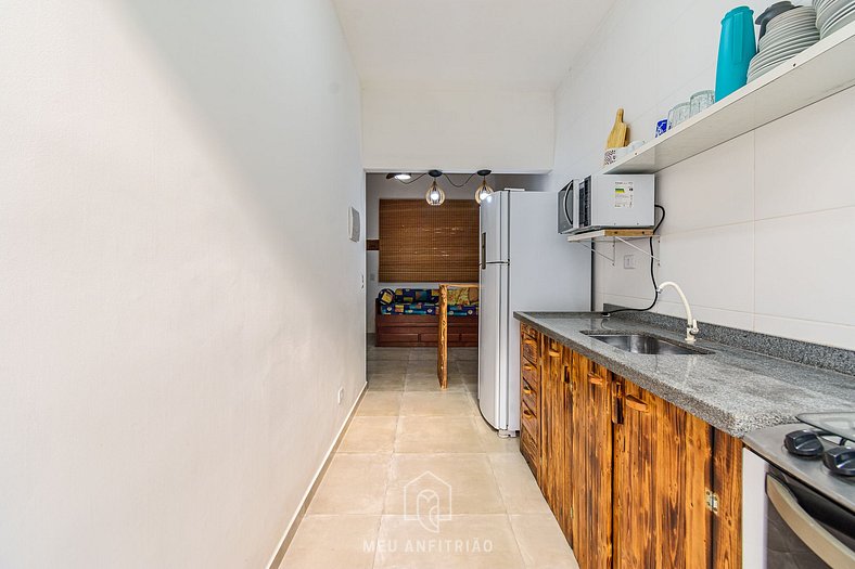 Apartamento com churrasqueira elétrica em Ubatuba