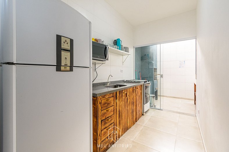 Apartamento com churrasqueira elétrica em Ubatuba