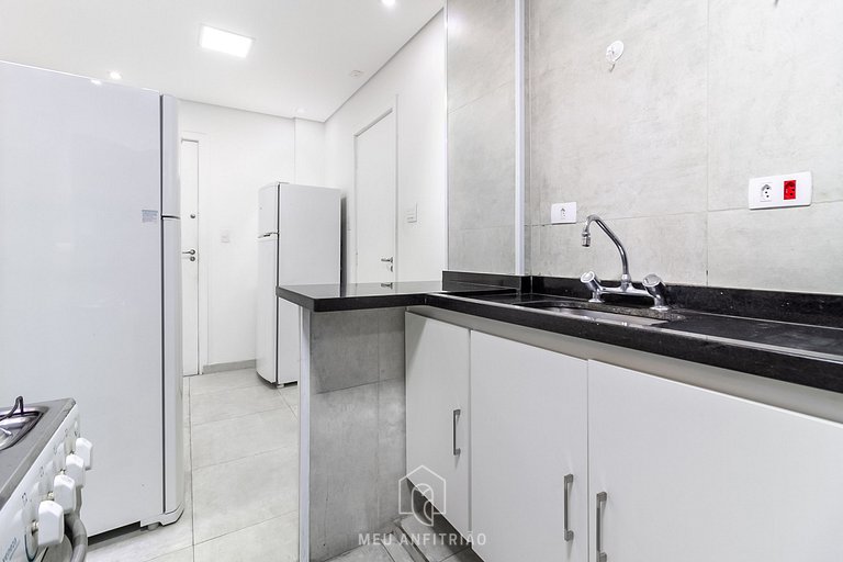 Apartamento com máquina de lavar em Santa Cecília