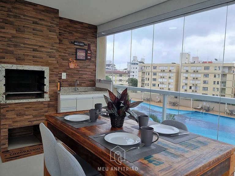 Apartment with barbecue near Enseada beach