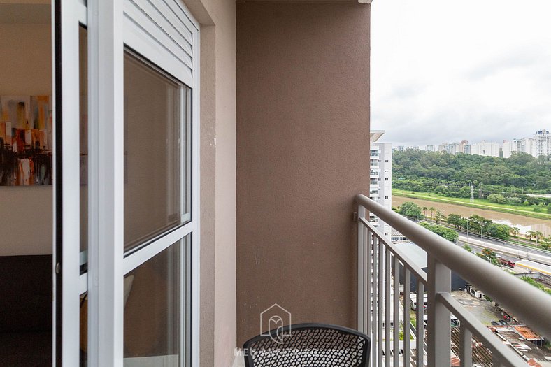 Apartment with sofa and view near Morumbi Mall