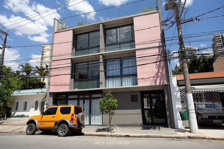 Apto de 37m² com varanda e rooftop no Brooklin