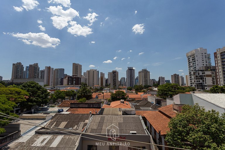 Apto de 37m² com varanda e rooftop no Brooklin