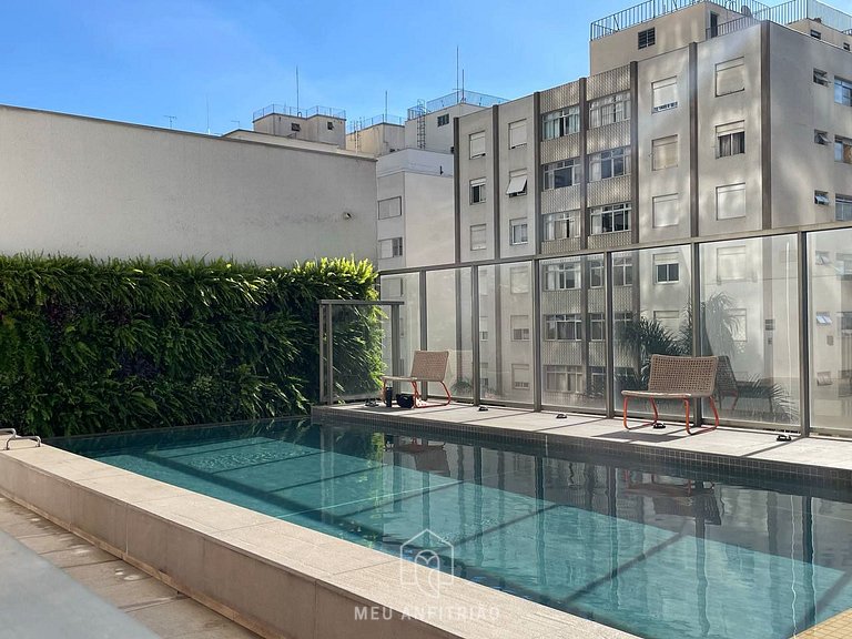 Balcony, TV and leisure near Vila Madalena subway