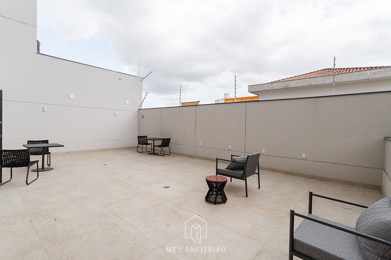 Balcony, TV and Nespresso coffee maker near subway