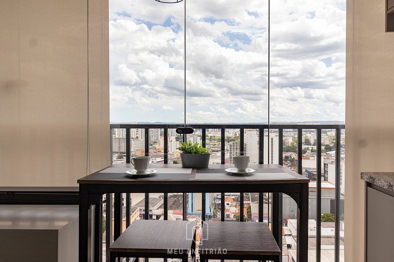 Balcony, TV and Nespresso coffee maker near subway