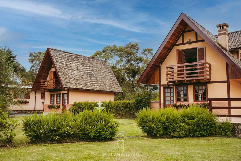 Chalé com lareira próximo ao Horto Florestal