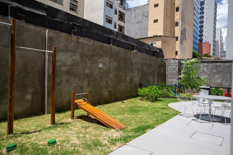 Cozinha, TV e lazer perto do Hospital Santa Casa