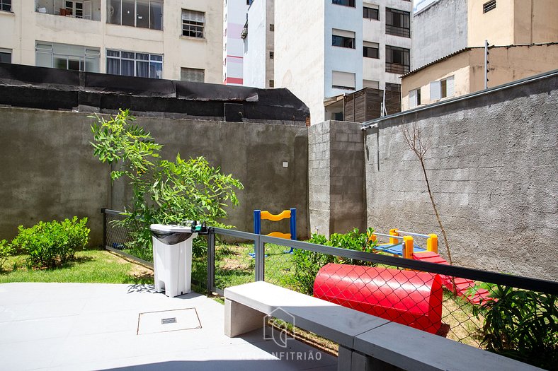 Cozinha, TV e lazer perto do Hospital Santa Casa