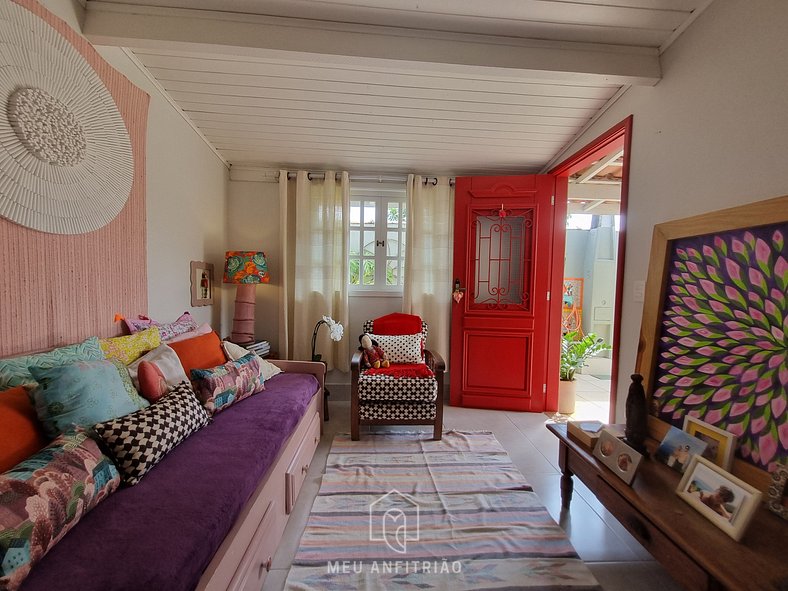 Decorated house with garage near Perequê Beach