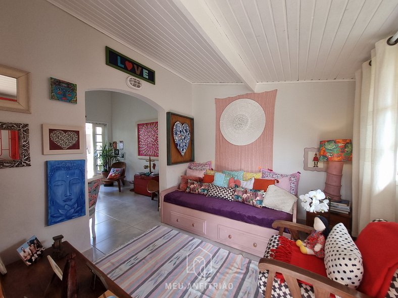 Decorated house with garage near Perequê Beach