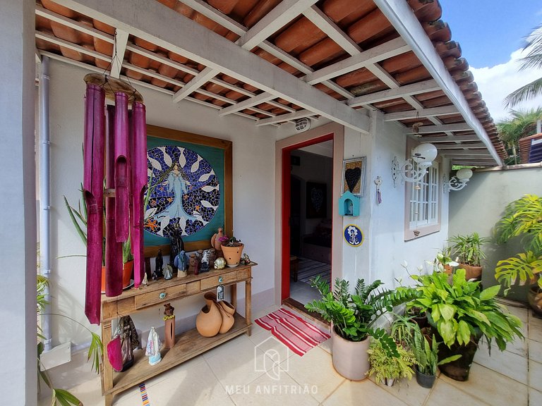 Decorated house with garage near Perequê Beach