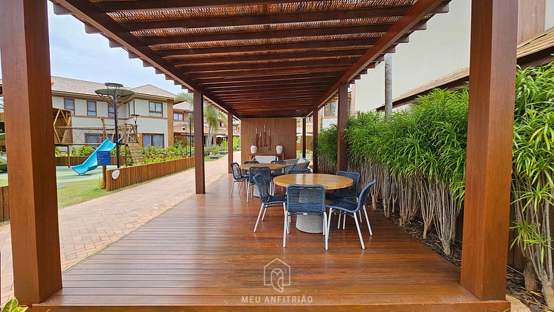 House in a condo with leisure facing the beach