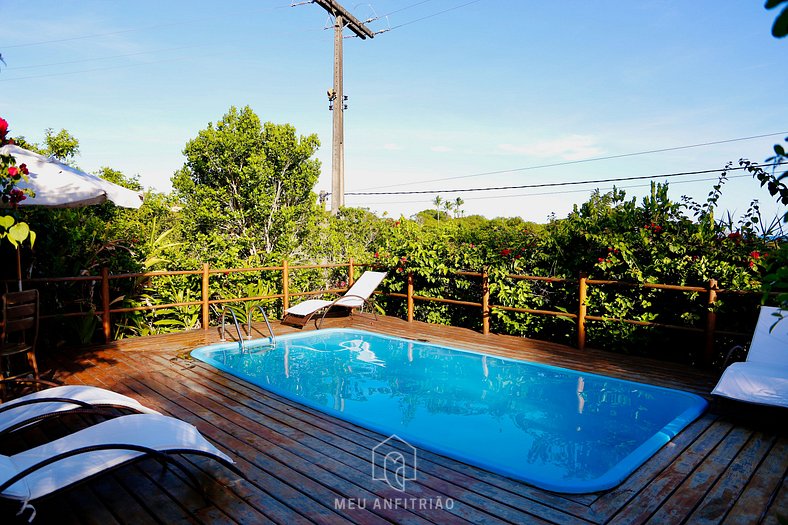 House with pool and view of Praia do Espelho