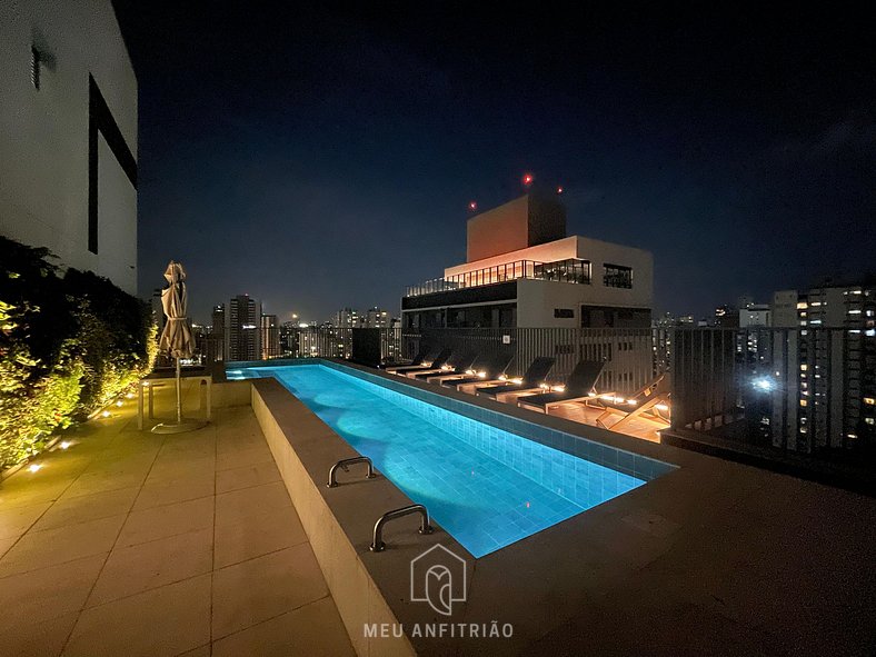 Large studio with balcony near Ibirapuera Shopping