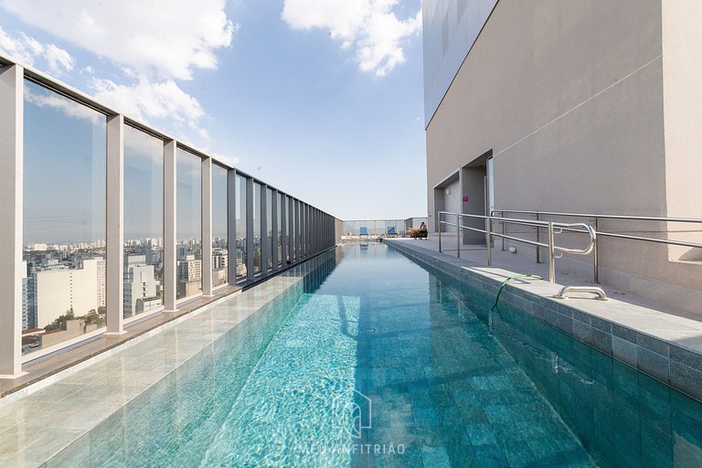 Studio w/ balcony and leisure above Paraíso subway