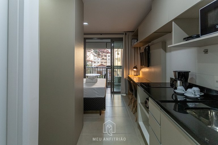 Studio with balcony and Smart TV in Vila Madalena