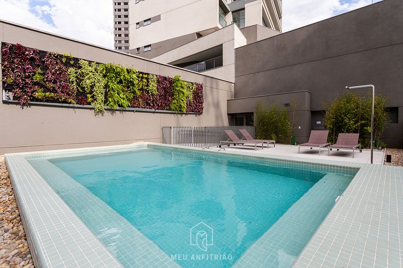 Studio with balcony and Smart TV in Vila Madalena