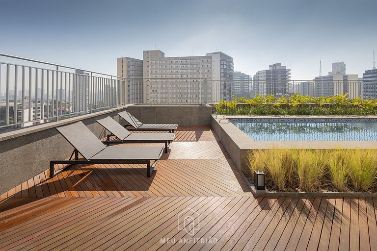 Studio with balcony next to Vila Madalena subway