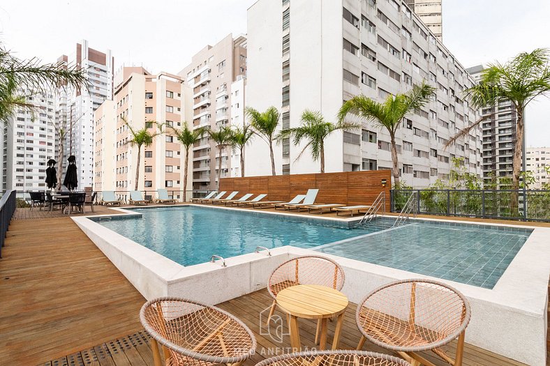 Washing machine and garage near Paulista